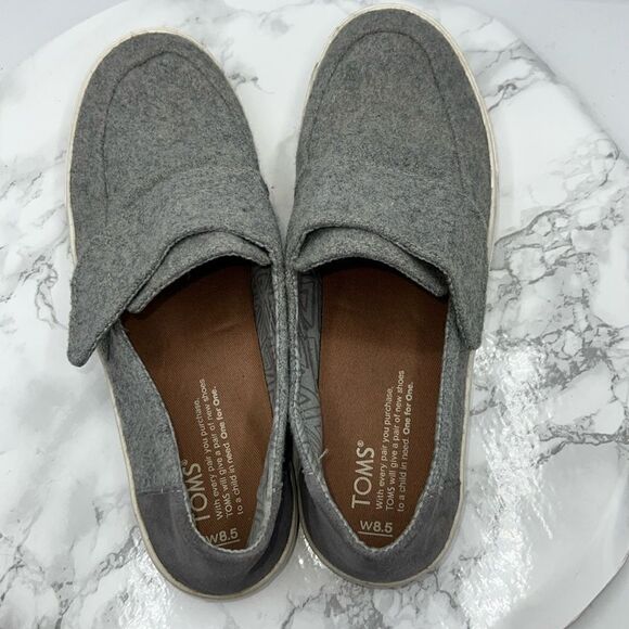 TOMS Altair Grey Wool Slip-On Sneakers-7.5 - Picture 6 of 11